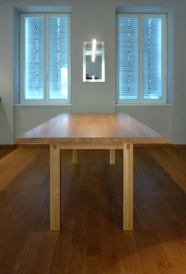 Esstisch-Eiche massiv/Nirosta, Wien-A, 2012 - Foto © Knauer Architekten