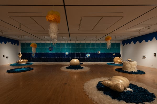 2018年 安城展  約300㎡の大型インスタレーション作品『セロ深海の不思議な生き物たち』展示風景