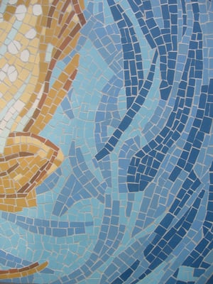 détail des mouvements d'eau en mosaïque