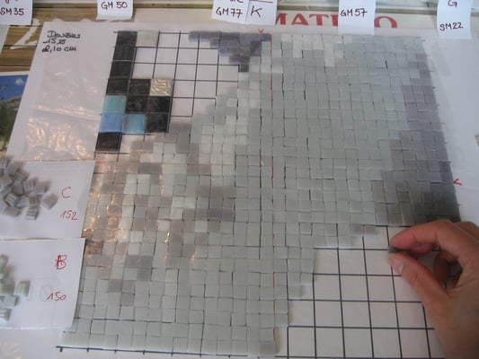 incrustation du 1x1 dans une plaque de 2x2 