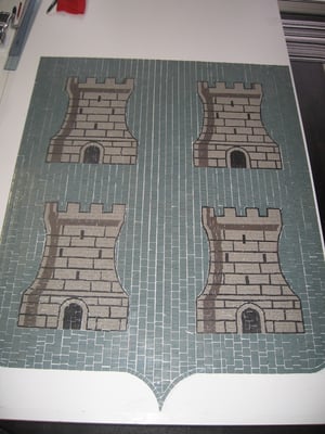 le blason terminé, prochain travail: la couronne