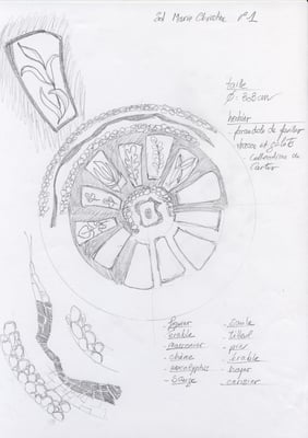dessin pour sol en mosaïque: Herbier