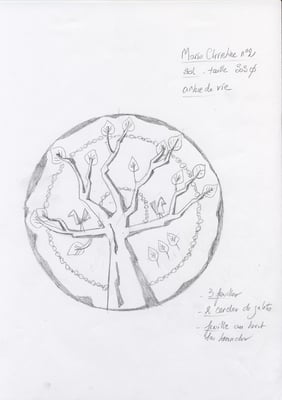 dessin pour projet en mosaïque: arbre de vie