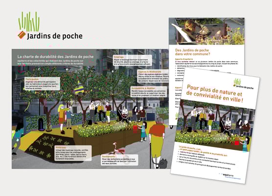 JARDINS DE POCHE | IDENTITÉ VISUELLE | LOGO | DÉPLIANT