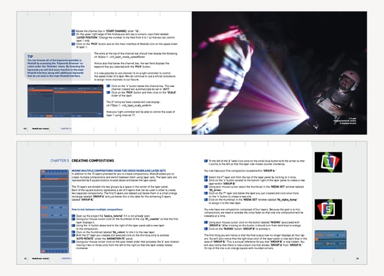 MODUL8 | MANUEL DU LOGICIEL DE MIXAGE D’IMAGES EN DIRECT POUR VJ’S | GRAPHISME EN COLLABORATION AVEC VIRGINIE FÜRST FORCHIC