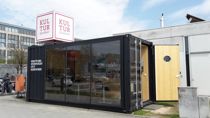 Container Werbung Immobilien Leuchtwürfel