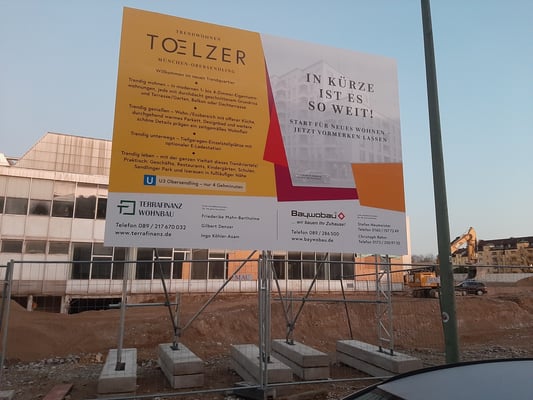 Bautafel mobile Steine 5,3x4m München Süd