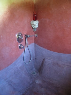 Bunte Duschbadewanne