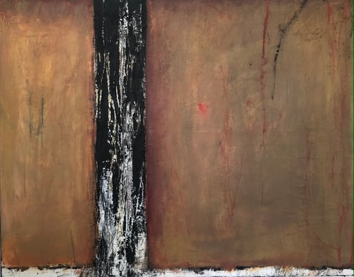 Toile 92x73cm technique mixte