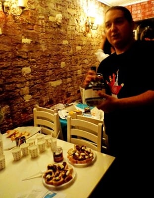 Presentation of Greek traditional products during intercultural night, where every national group presented it's country.