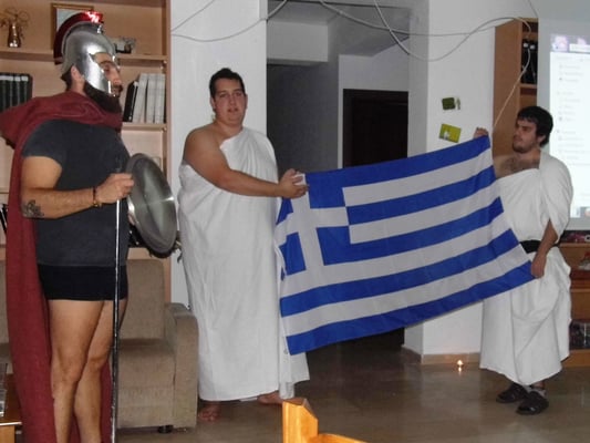 Greek team presenting Greek night