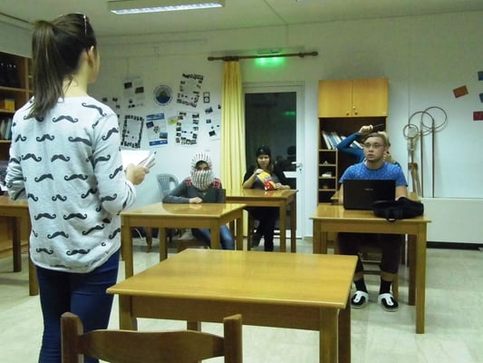 Small theater play about situations of discrimination