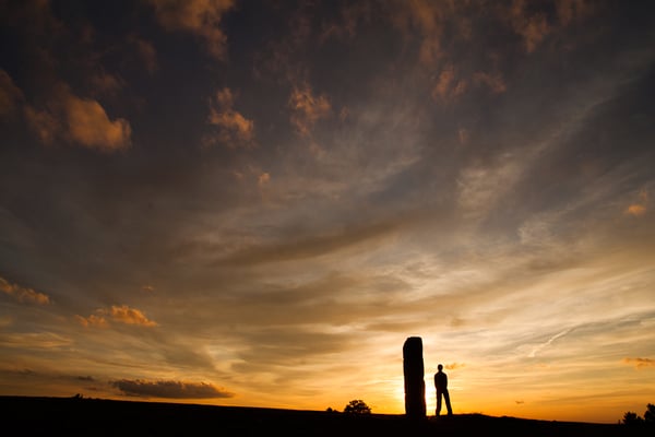 Coucher de soleil en Cévennes au pays des Menhirs