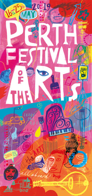 Jill Calder Illustration - Lettering - Perth Festival of the Arts logo and illustration