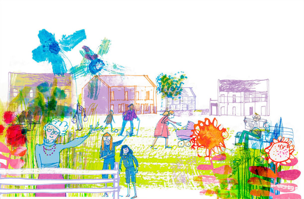 Jill Calder Illustration - General Illustration - Housing Finance Association Dublin