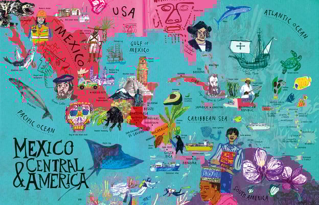 Jill Calder Illustration - Books - "The Picture Atlas" by Simon Holland - Bloomsbury