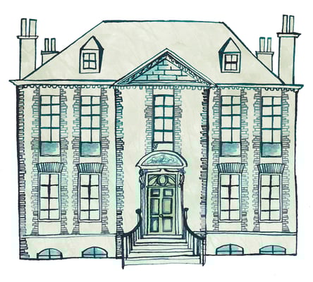 Jill Calder Illustration - General Illustration - Marble Hill House Revived - Cardplay Game House - English Heritage