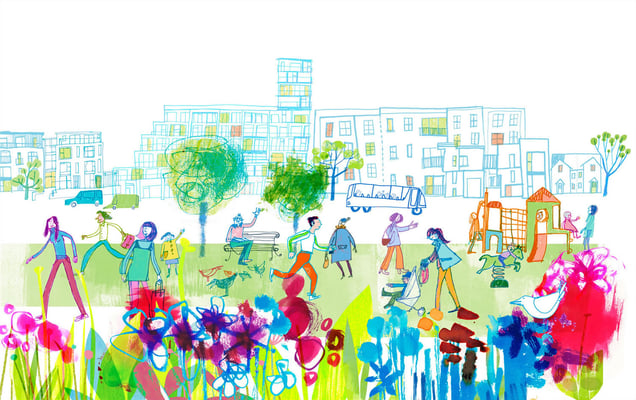 Jill Calder Illustration - General Illustration - Housing Finance Association Dublin