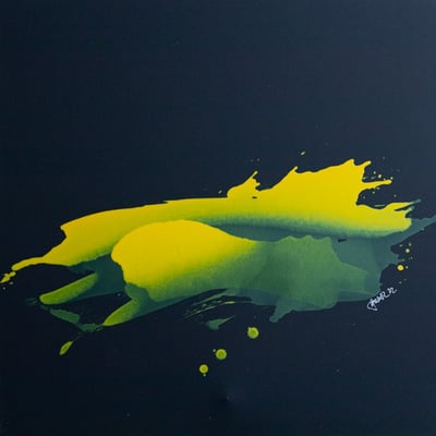 Tanja Prušnik  COLOUR BLOCKINGS, Serie gelbe Tusche / Leinwand schwarz