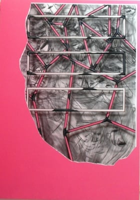 CHRISTIAN SCHWARZWALD, Plunder 3, Kohle, Papier, Acryl / Leinwand, 240x170cm, 2020