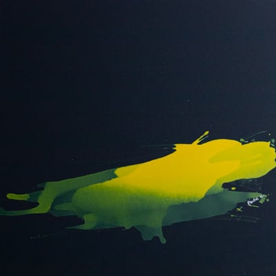 Tanja Prušnik  COLOUR BLOCKINGS, Serie gelbe Tusche / Leinwand schwarz