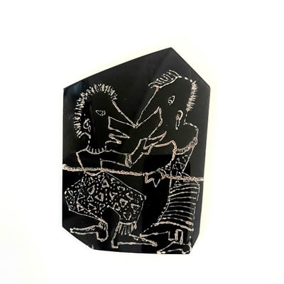 Anita Münz, Beziehungsbilder, Schmuckarbeiten, Lötkolben / Hornplatte