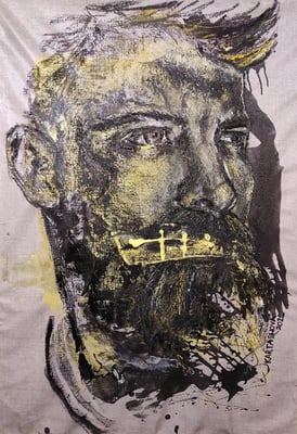 Viktoriia Kartashova, Serie "No more -Azov. Difficult to be silent. War in Ukraine", Acryl, Ölpastell / Leinwand, 150 x 110 cm