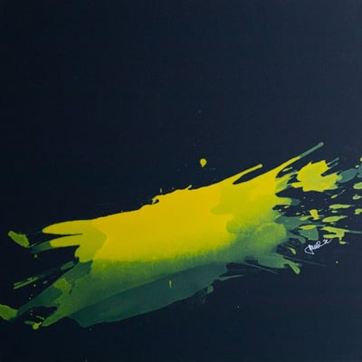 Tanja Prušnik  COLOUR BLOCKINGS, Serie gelbe Tusche / Leinwand schwarz