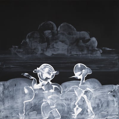 Moonlight 05, 2024, Acryltinte auf Canvas, 80 x 80 cm