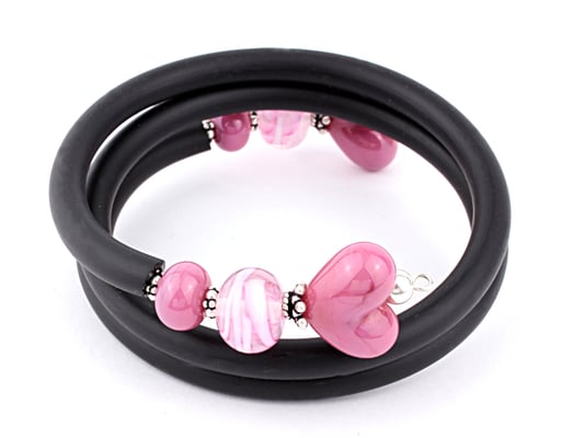 Wickelarmband Herzchen pink