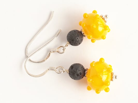 Ohrhänger Venezia in Gelb, mit Lava