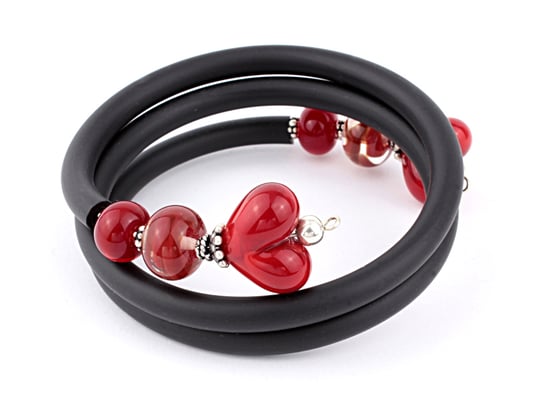 Wickelarmband Herzchen rot