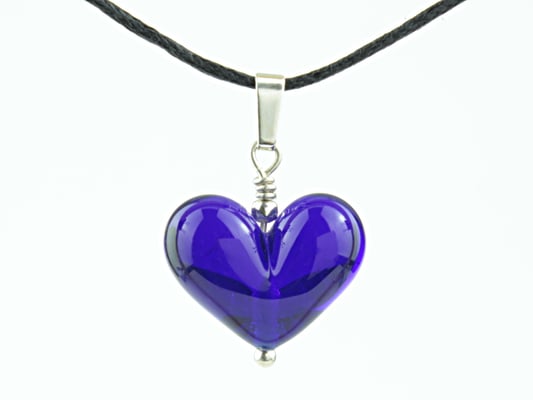 Anhängerchen Herzchen Kobaltblau