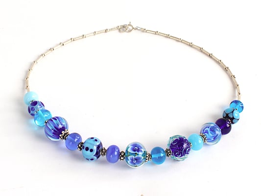 Collierkette Blau und Türkis