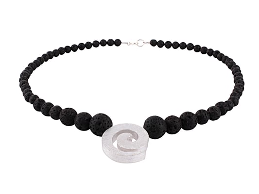 Lava-Verlaufskette mit Silber-Spirale