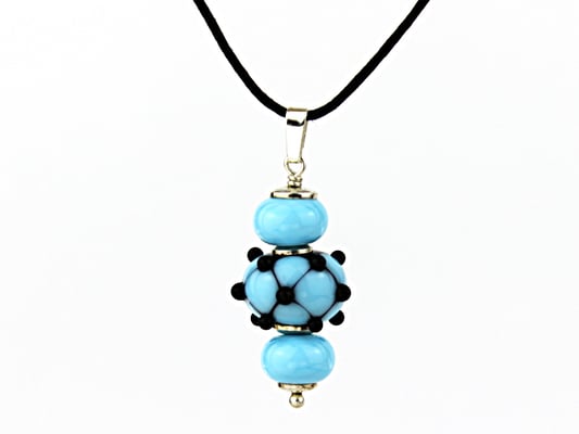 Anhängerchen Venezia himmelblau und schwarz