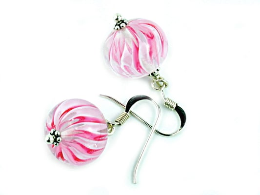 Ohrhänger Wave in Rosa