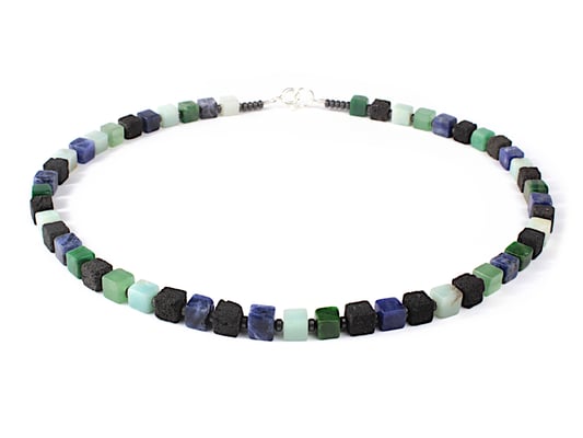 Lava Würfel Kette in Blau, Grün und Schwarz