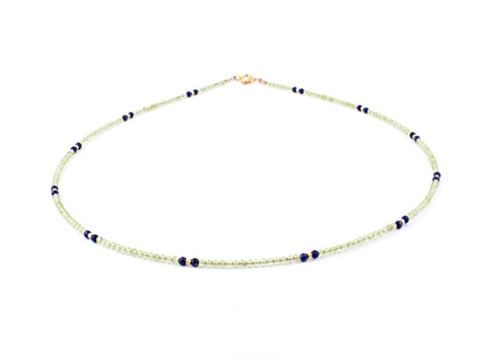 Zarte Peridot-Kette, mit Lapislazuli