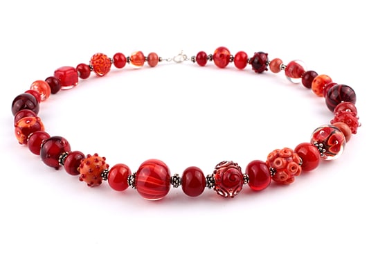 Glasperlen Unikat Kette in rot