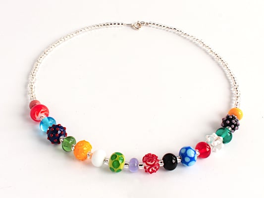 Collierkette Bunt, mit Rocaillen