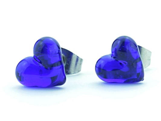 Ohrstecker Herzchen kobalt