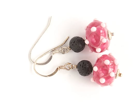 Ohrhänger Venezia in pink und zartrosa, mit Lava