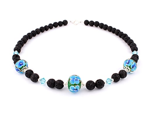 Lavakette Blütenzauber in Türkis