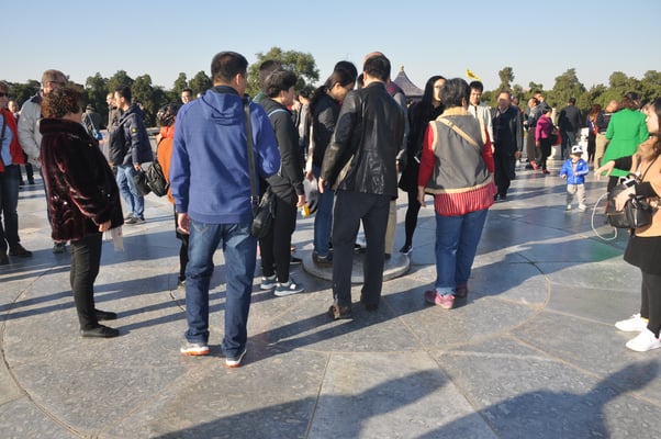 China, Peking, Himmelstempel, Mittelpunkt der Welt, Touristen stehen darauf
