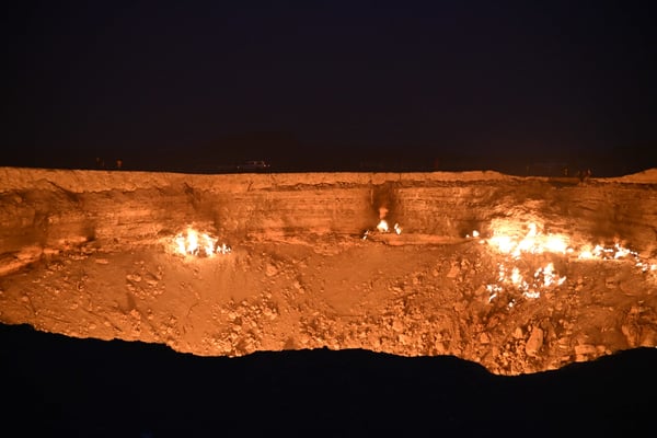 Turkmenistan, Krater Darvaza in der Wüste Karakorum