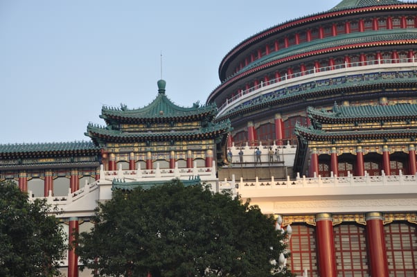 China, Chongqing, Volksplatz mit Volkspalast