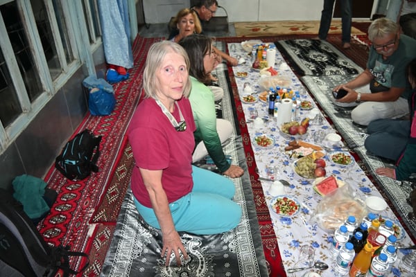 Turkmenistan, Dorf Nokhur, Abendessen bei den Einheimischen