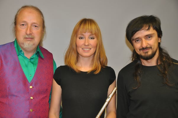 KuBe Konzert "Femmes Natales und Juan Pablo", Michael Britz mit Natasha Bagrova und Juan Pablo Gonzales Tobon am 30. September 2017 im Leidinger.