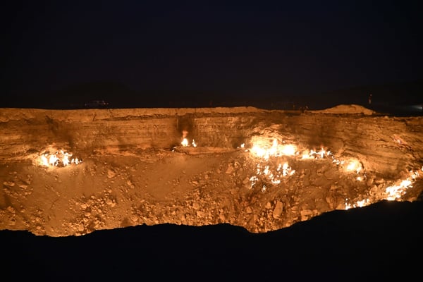 Turkmenistan, Krater Darvaza in der Wüste Karakorum